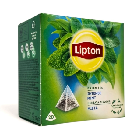 Herbata zielona Lipton Intense Mint Mięta piramidki 20 szt